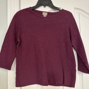 Chico's Rich Plum Crew Neck Sweater